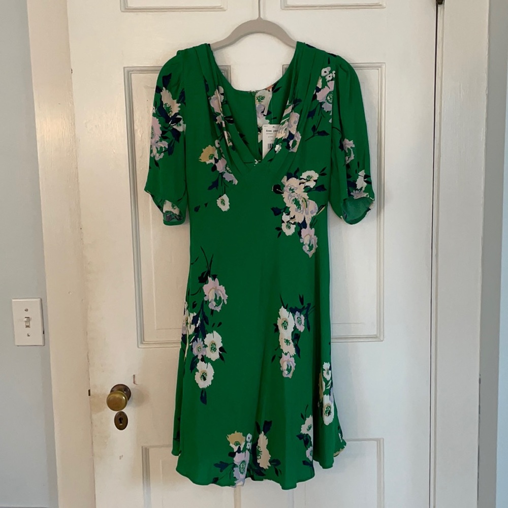 Green floral print NWT Free People dress